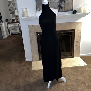 High Turtleneck Halter Gown
